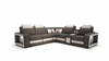 Power Recliner Genuine Leather LED Sofa With Coffee Table / Lixra