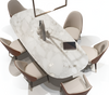 High Defined Marble-Top Dining Table Set / Lixra