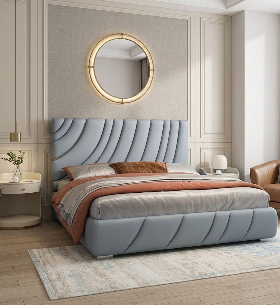 Elegant Modern Leather Upholstered Bed / Lixra