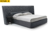 Exquisite Designed Tufted Velvet Fabric Bed / Lixra