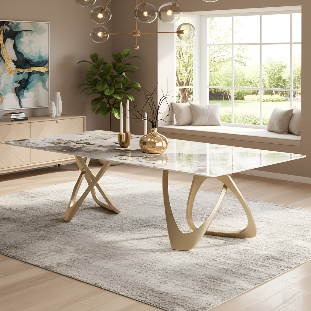 Italian Glossy Luxury Dining Table / Lixra