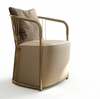 Leather Upholstered Italian Design Accent Chair / Lixra