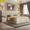 Elevated Luxury High-Headboard Leather Bed / Lixra