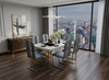 Metallic Finish Marble-Top Dining Table Set / Lixra