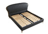 Modern Interior Channel Tufted Leather Bed / Lixra