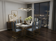 Exotic Modern Marble Dining Table Set / Lixra