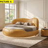Luxurious Leather LED Modern Round Bed / Lixra