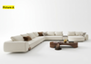 L-Shaped Boucle Fabric Sectional Sofa With Chaise / Lixra