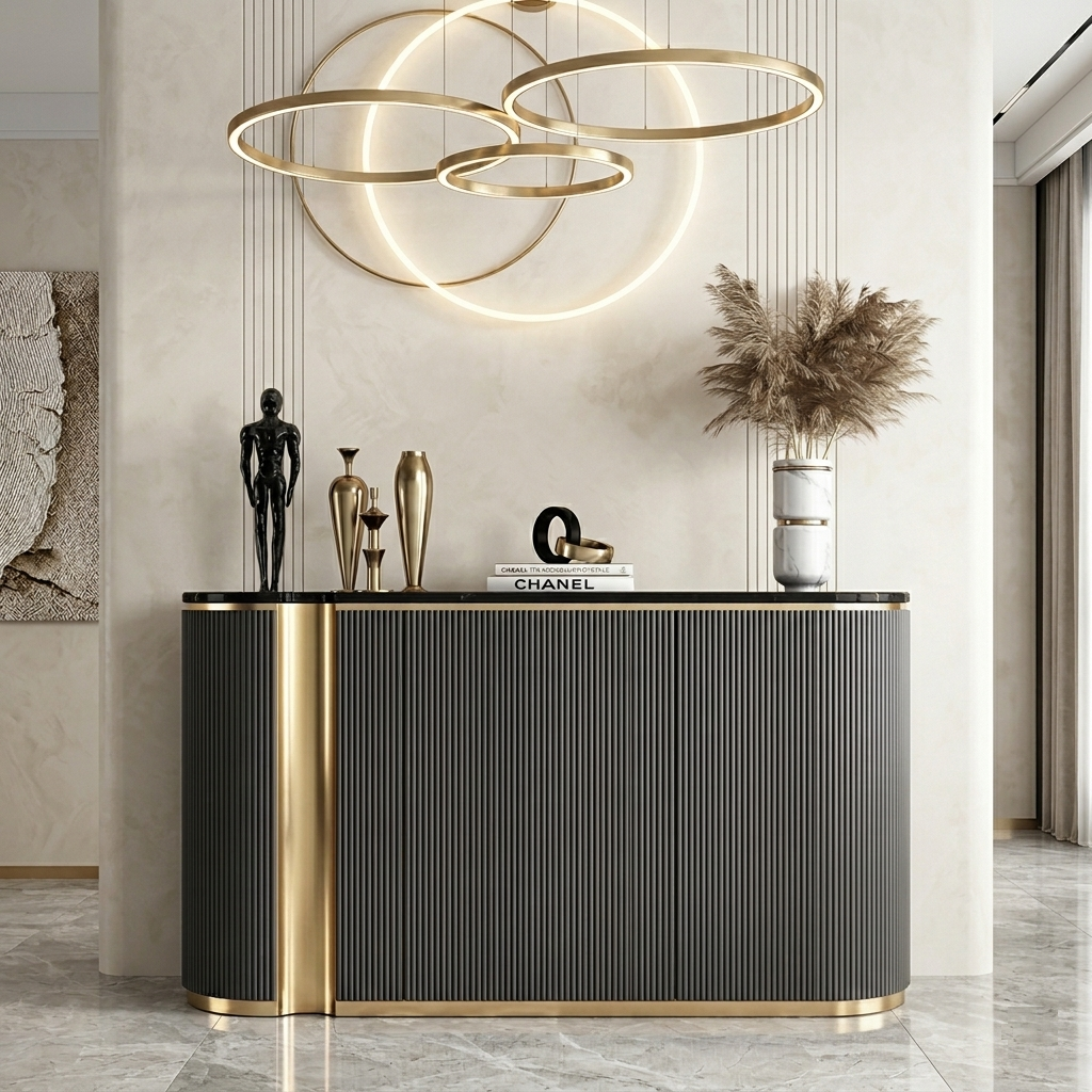 Modern Luxurious Marble Top Buffet Table / Lixra