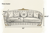 Liville 3-Piece European Classic Velvet Sofa Set