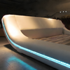 Elementary Design Leather Bed With LED Lights / Lixra