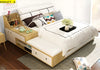 Modern Wooden Leather Bed with Drawers / Lixra