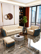 Leather Upholstered Modern Sofa Set / Lixra