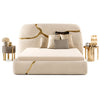 Golden Grace Luxurious Velvet Fabric Rectangular Bed / Lixra