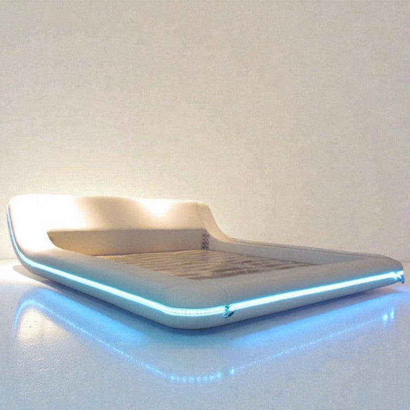 Elementary Design Leather Bed With LED Lights / Lixra