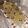 Metallic Golden Dining Table with Wood Design
