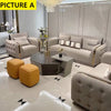 Luxurious Bentley Tufted Leather Sofa Set / Lixra