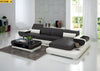 L-Shaped Luxurious Leather LED Sectional Sofa / Lixra