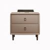 Contemporary Upholstered Leather Bed With Golden Accents / Lixra