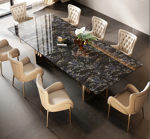 Luxotic Modern Marble Top Rectangular Dining Table / Lixra