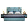 Modern Rectangular Velvet Fabric Upholstered Bed / Lixra