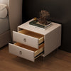 Contemporary Upholstered Leather Bed With Golden Accents / Lixra