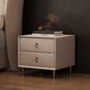 Contemporary Upholstered Leather Bed With Golden Accents / Lixra