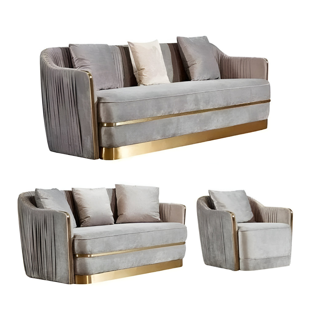 Opulence Velvet Fabric Sofa Set / Lixra