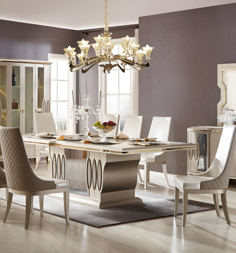 Gloss Solid Wood Dining Table Set / Lixra