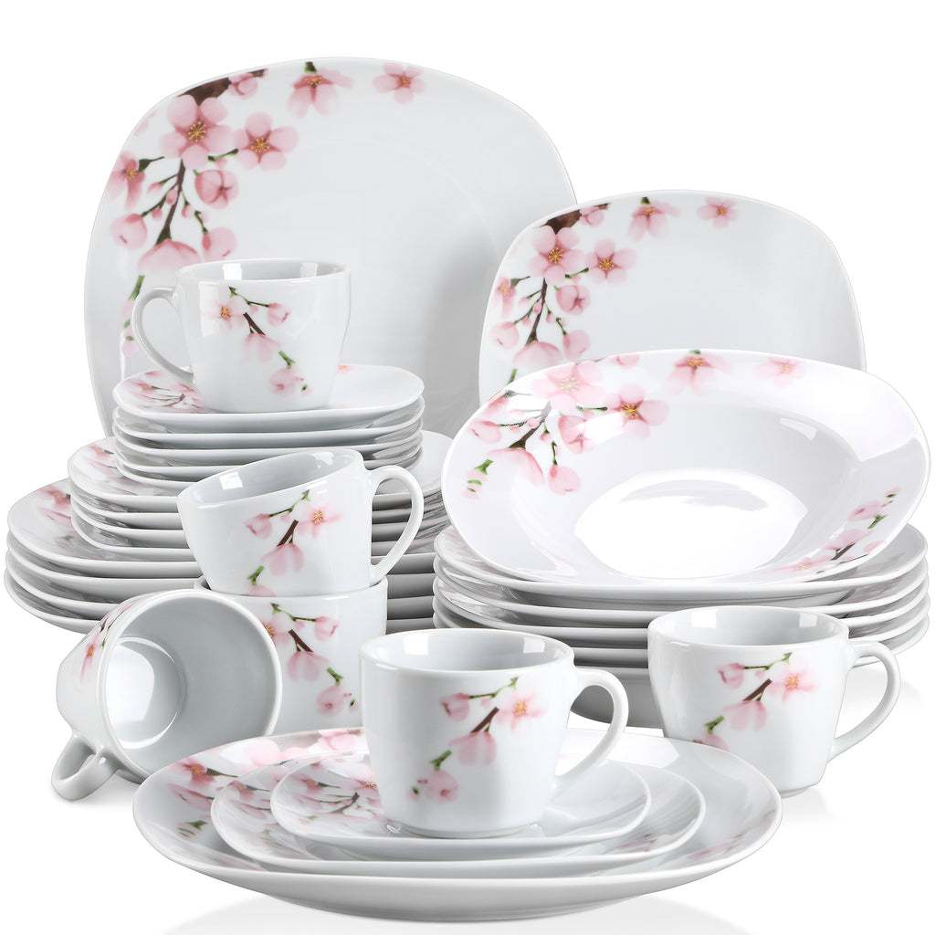 30/60 Pieces Elegant Kitchen Ceramic Dinnerware Set / Lixra