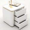 Set Of 2 White And Gold Triple Drawer Nightstand / Lixra