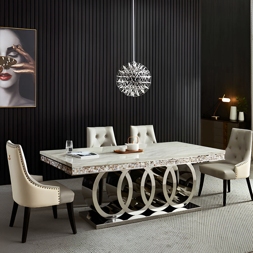Marvelous  Modern Marble Dining Table Set / Lixra