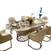 Matte Finish Marble Top Dining Table Set / Lixra