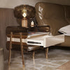 Stylish Gold Accent Modern LED Leather Bed