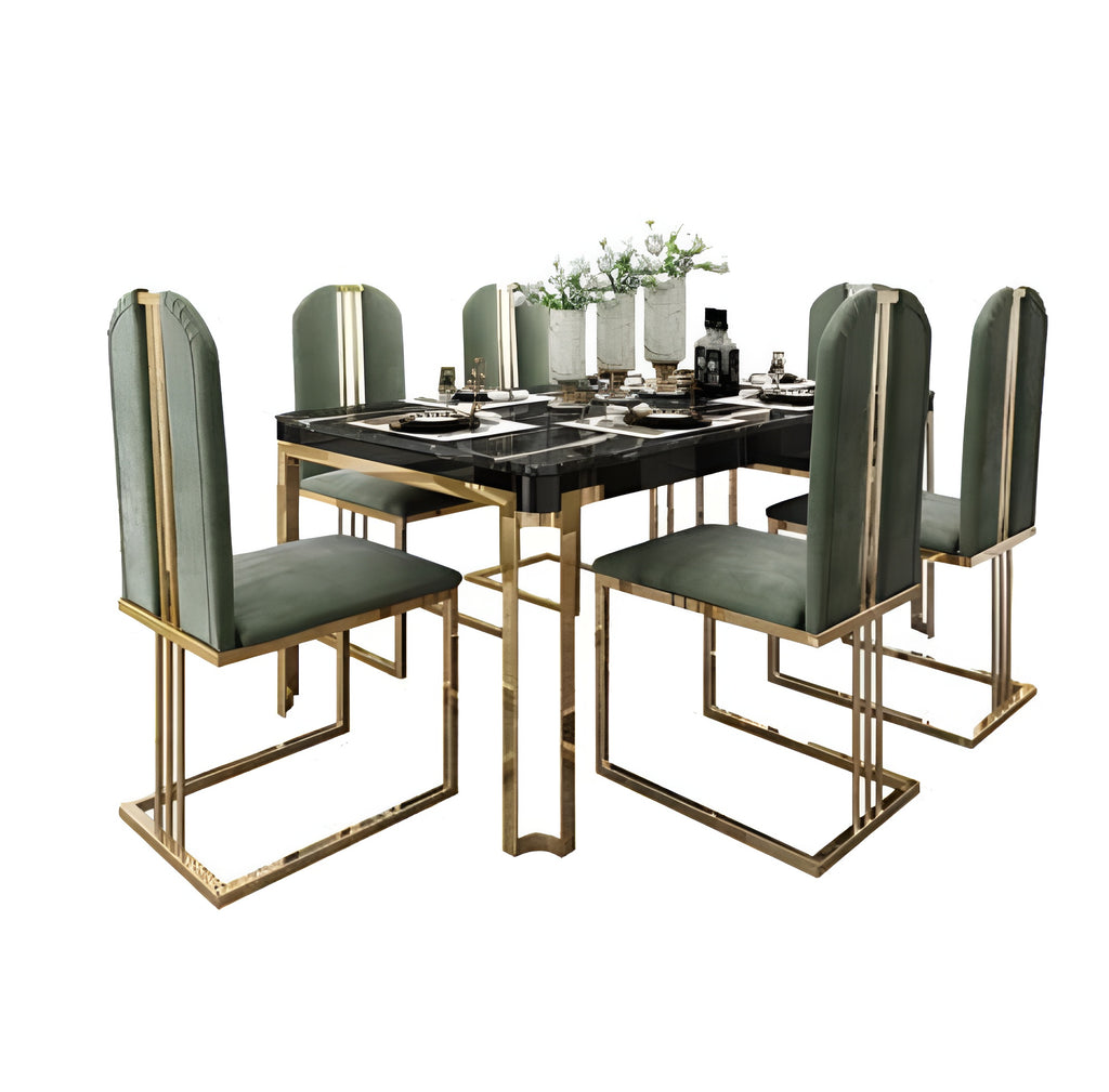Exotic Modern Marble Dining Table Set / Lixra
