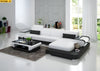 L-Shaped Luxurious Leather LED Sectional Sofa / Lixra