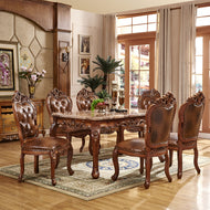 Brusten Style European Rectangle Marble Dining Table Set / Lixra