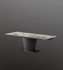 Sleek Metal And Extendable Marble Dining Set / Lixra