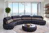 Half-Moon Shaped Modern Leather Circular Sofa with Coffee Table / Lixra