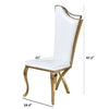 Classic Style Golden Finish Set Of 2 Leather Dining Chair