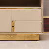 Contemporary Designed Glossy Finish Leather Bed / Lixra