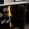 Gleamy Marble-Top Black Buffet Table / Lixra