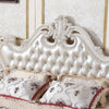 European Style Elevating Wood Carved Leather Bed / Lixra