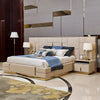 Contemporary Designed Glossy Finish Leather Bed / Lixra