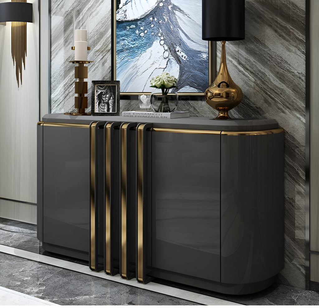 Modern Buffet Table With Golden Frame - Default Title - Lixra.com