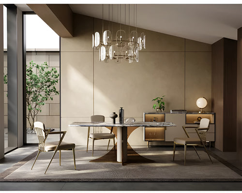Splendiferous Marble-Top Dining Table Set / Lixra