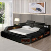 Queen Size Leather Smart Bed in Black / Lixra