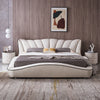 Stylish Wave Shape Modern Leather Bed