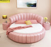 Soft And Delicate Leather Round Bed With Widened Bed Edges / Lixra