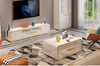 Luxury In White And Gold Coffee Table And TV Stand Set / Lixra